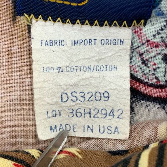 Vintage Panhandle Slim Button Front Shirt Medium Native American Indian Brown - Picture 7 of 8